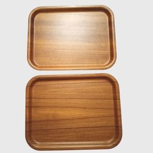 Two- mid-century 1960s Sweden Silva wooden teak trays